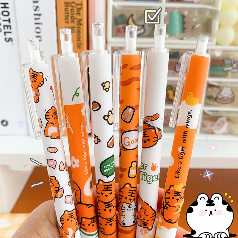 ปากกาลูกลื่น ปากกาเจล 0.5 mm ลายการ์ตูนน่ารัก สีดำ สําหรับสํานักงาน โรงเรียนประถม