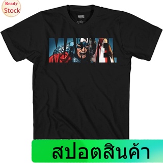 เสื้อยืดผู้ชายและผู้หญิง Marvel Logo Captain America Avengers Super Hero Adult Tee Graphic T-Shirt For Men Tshirt C_11