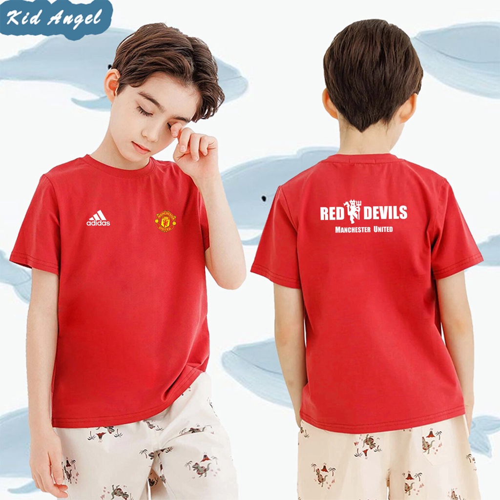 เสื้อยืดเด็ก แมนยู Manchester United ปีศาจแดง ฟุตบอล ชาย/หญิง เสื้อแฟชั่น ฤดูร้อน สําหรับเด็กอายุ 2-9 ขวบ เสื้อผ้าเด็ก