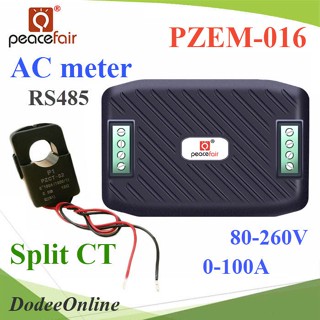 .PZEM-016 AC ดิจิตอลมิเตอร์ 100A 80-260V โวลท์ แอมป์ วัตต์ พลังงานไฟฟ้า RS485 port Split CT รุ่น PZEM-016-SP DD