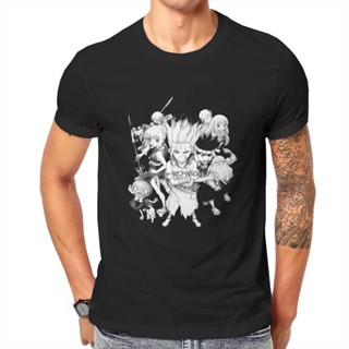 Cotton T-Shirt Dr.Stone Manga Anime Crew Tshirt High Quality Graphic Men Vintage Goth Summer Mens Clothes Harajuku_08