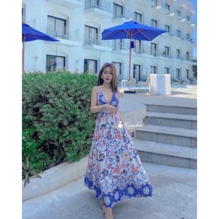 เดรสสายเดี่ยว สายรูดปรับได้หรือจะใส่แบบผูกคอก็เก๋💓