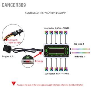  Cancer309 RGB เคส พัดลม เมนบอร์ด คอนโทรลเลอร์ การเจาะที่แข็งแกร่ง เพลง การตรวจจับจังหวะ ตัวควบคุมเมนบอร์ด