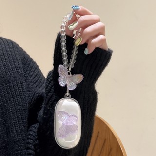 Samsung Galaxy Buds+ เคสเลเซอร์ผีเสื้อ โซ่ Buds Plus หูฟังไร้สาย เคสใส ป้องกัน