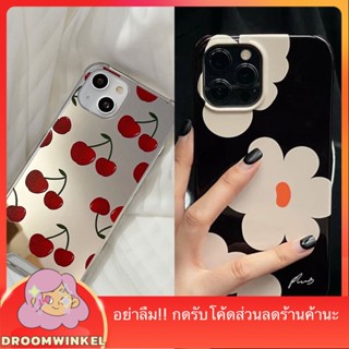 เคสไอโฟนกระจกลายเชอรี่ ลายดอกไม้ iPhone  case  XR 11 11/12/13 Pro/Pro Max  12/13mini 12 7/8/SE2 13 14 14Plus