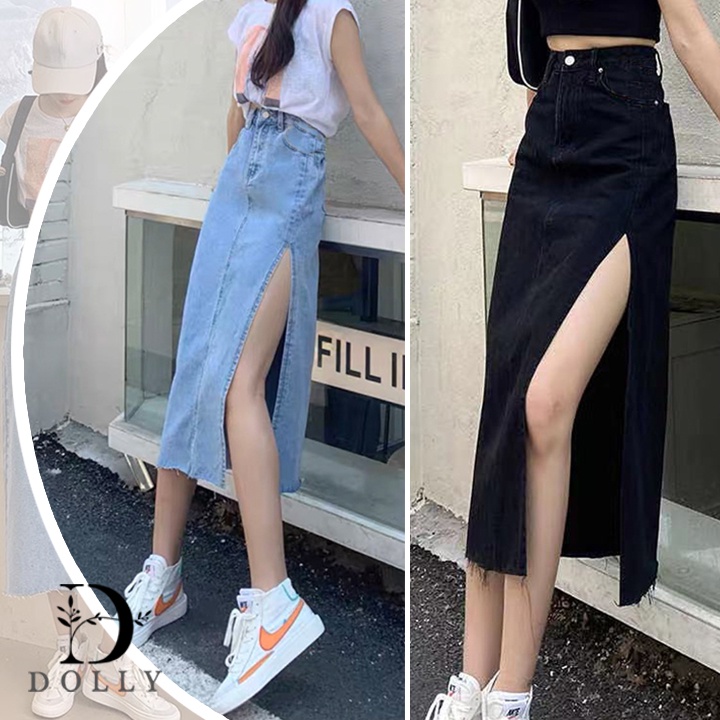 พร้อมส่ง สวยๆเซ็กซี่ไปอีก กระโปรงยีนส์ยาว กระโปรงยีนยาว เอวสูง แบบเข้ารูป แฟชั่นสําหรับสตรี