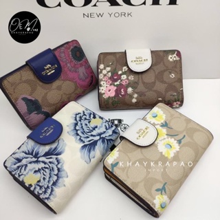 Khaykrapaoimport - Coach Medium Corner Zip Wallet In Signature Canvas C3773 C3453 C3375 C3452 เป๋าสตางค์ใบกลาง