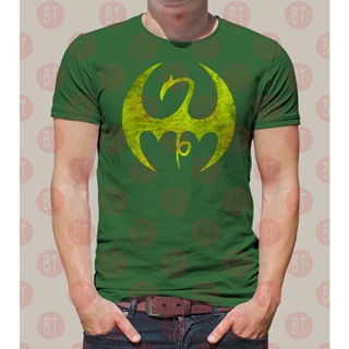 Marvel Avengers Superhero Iron Fist Dragon Logo Distressed Unisex Gildan Premium S to 5XL T-Shirt_01