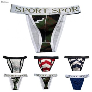 【STYLEF】Men Thongs Underwear Bikini Brief G-string Underpants Short Cotton Fashion Stripe Underwear【fashion-Clothes】