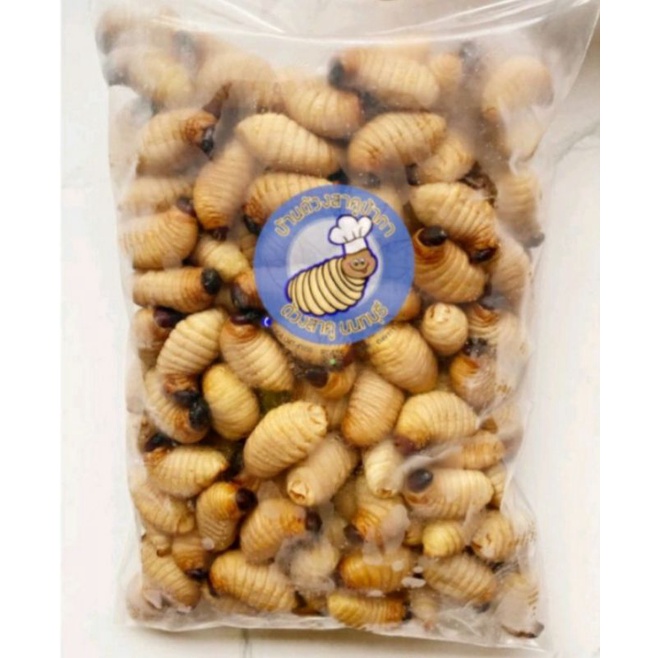 💙ด้วงสาคูลวกสุกฟรีซ 500g(ไม่ใส่เกลือ)💙