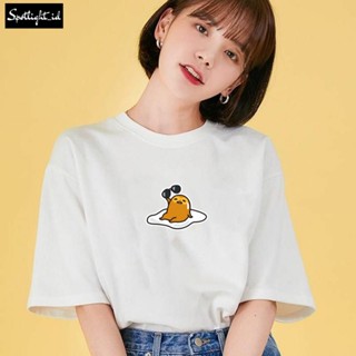 Spotlight_id - GUDETAMA TANNING เสื้อยืดผ้าฝ้าย แขนสั้น พิมพ์ลาย 30S สําหรับผู้หญิง_07