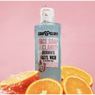 ใหม่Soap &amp; Glory Face Soap and Clarity 3-in- 1 Daily Detox Vitamin C Facial Wash 350ml