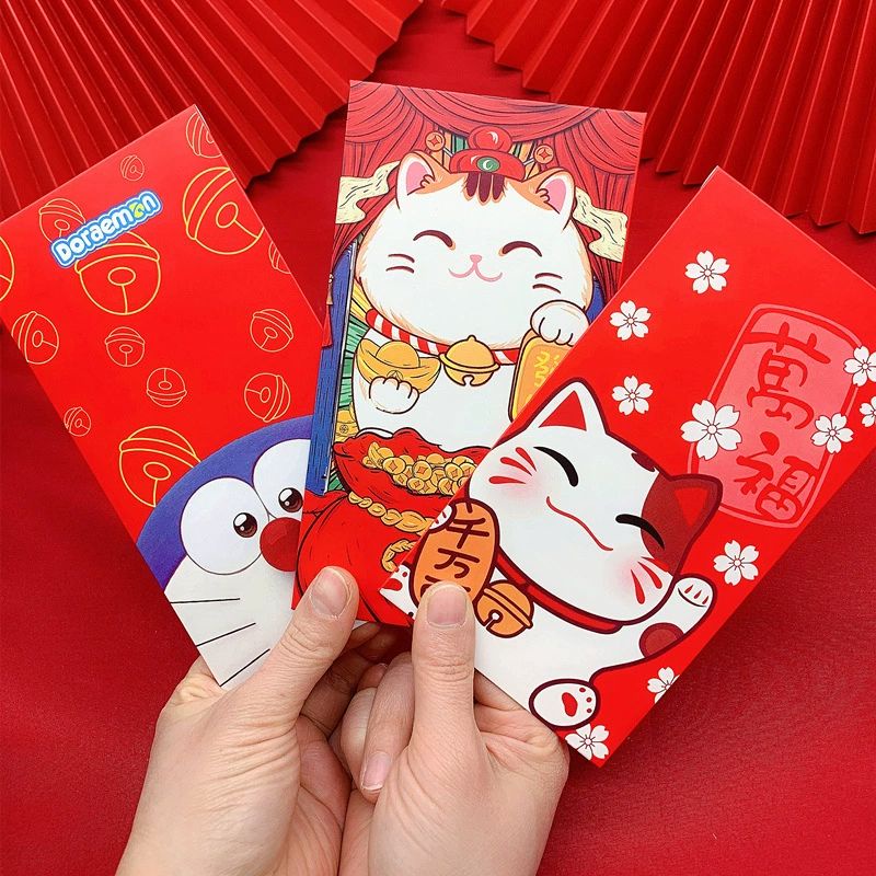 พร้อมส่ง ซองแมวนำโชค น่ารัก ความคิดสร้างสรรค์ อั่งเปา 创意招财猫红包/利是封