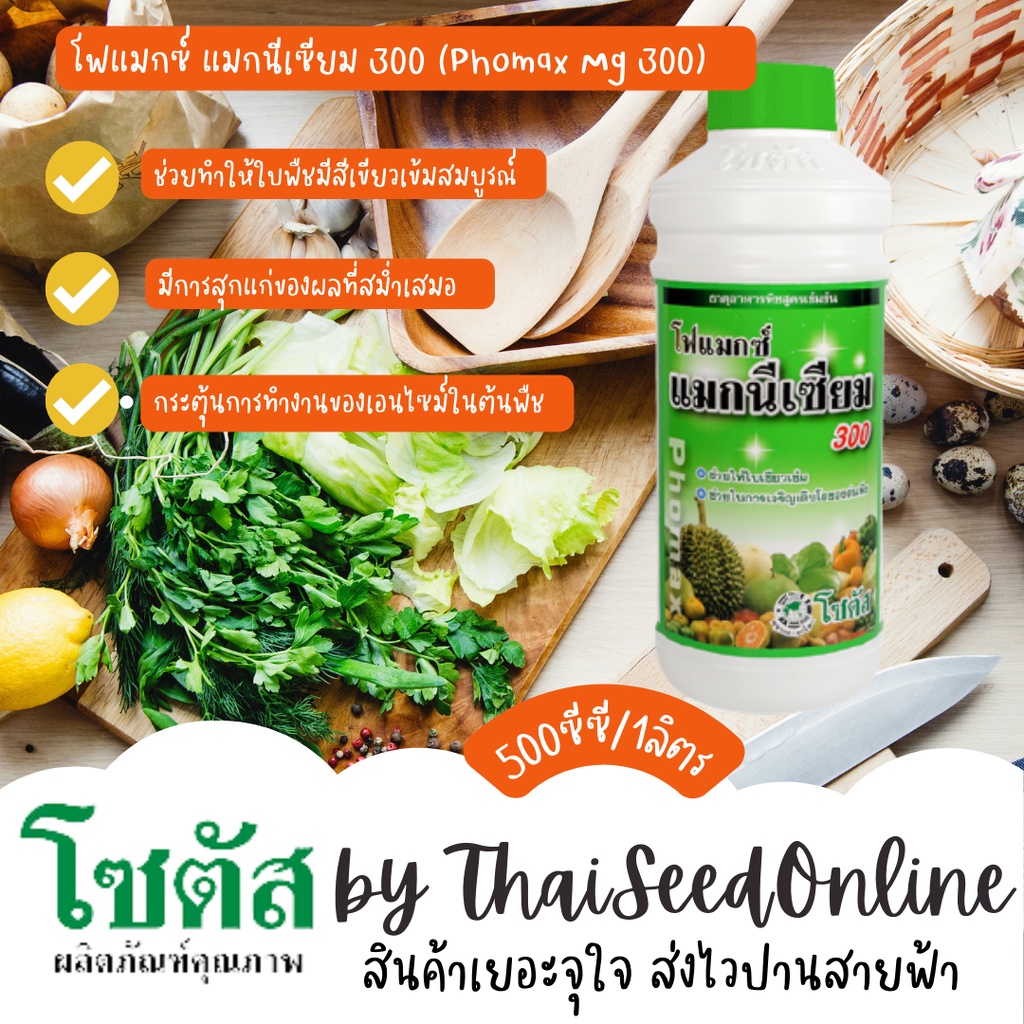 โซตัส 500 ซีซี โฟแมกซ์ แมกนีเซียม 300 (Phomax Mg 300) โฟแมกซ์ แมกนีเซียม 300 เร่งการเพสลาด ช่วยให้ใบเขียวเข้ม โซตัส H...
