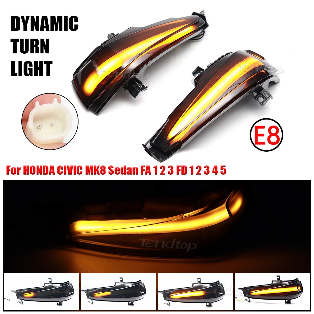 2 ชิ้น ไฟเลี้ยวไดนามิก LED สําหรับ HONDA CIVIC 2006-2011 Sedan FA 1 2 3 FD 1 2 3 4 5