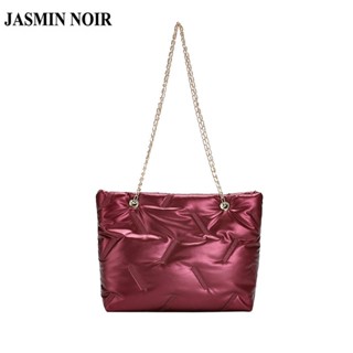 Jasmin NOIR กระเป๋าสะพายไหล่ กระเป๋าถือ หนัง PU แต่งสายโซ่คล้อง สําหรับสตรี