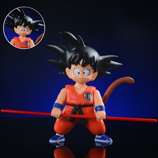 โมเดลตุ๊กตาฟิกเกอร์ Dragon Ball Z Son Goku Take a Stick PVC ขนาด 15 ซม. ของเล่นสําหรับเด็ก