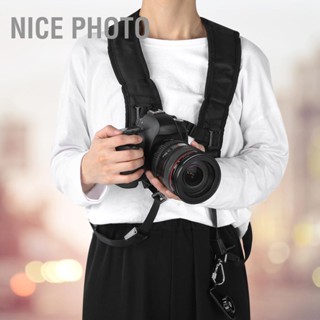 Nice photo สายคล้องไหล่ไนลอนสีดำ Universal ปรับได้ Breathable Camera Holder Neck Strap