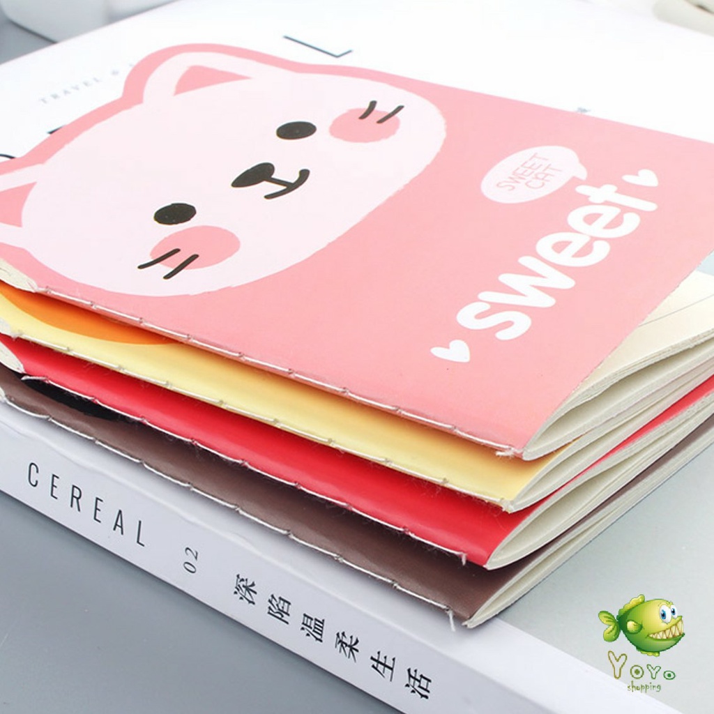 YOYO สมุดโน๊ต ทรงหน้าสัตว์น่ารัก จดศัพย์ จดบันทึกแบบเส้น จัดส่งคละลาย Cartoon notebook - รูปที่ 3