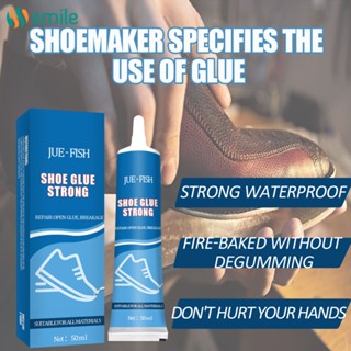 ღ 50Ml Strong Shoe Glue Shoe-Repairing Adhesive Waterproof Quick-Drying Universal Glue Worn Shoes Repairing Boot Sole Bond Shoemaker Fix Mending Liquid Tool