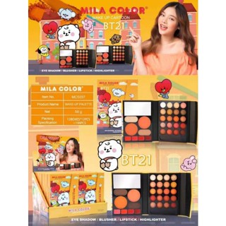 MILA COLOR BT21 MAKEUP KIT EYESHADOW PALETTE 1 PCS (MC5037)