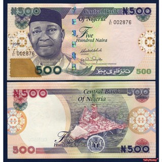 ธนบัตร ไนจีเรีย NIGERIA 500 ไนรา รุ่นปี 2001 P-30 สีสวย สภาพใหม่เอี่ยม สำหรับสะสมและที่ระลึก