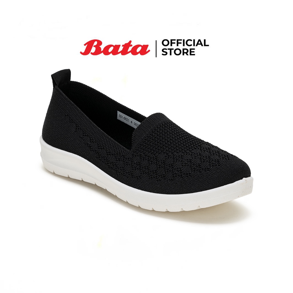 BATA บาจา รองเท้าผ้าใบ (สนีคเคอร์) รองเท้าออกกำลังกายแบบสวม ผ้าถัก knit ระบายอากาศ  สำหรับผู้หญิง รุ่น LAUREN สีดำ 5516621