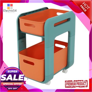 2-TIER ชั้นวางของ 2 ชั้น มีล้อ STACKO MARU 25.5x38x48.5 ซม. สีส้ม2-TIER UTILITY CART STACKO MARU 25.5X38X48.5CM ORANGE