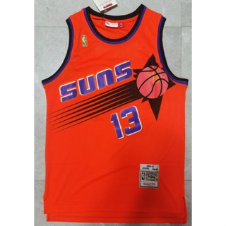 ขายดี 【9 สไตล์】Nash jersey เสื้อกีฬาบาสเก็ตบอล ลาย NBA Phoenix Suns 13# Nash สีส้ม IOnofe52APkidf86