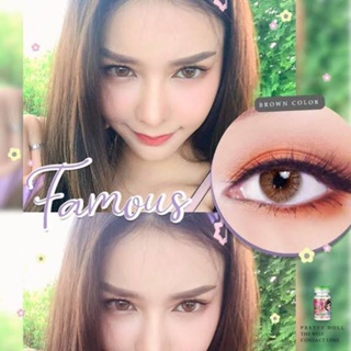 คอนแทคเลนส์ ธรรมชาติ รุ่น Famous มีสีเทา/ตาล Gray/Brown มีค่าสายตา (0.00)-(-4.50)