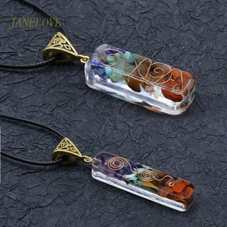 Jlove สร้อยคอ จี้หินคริสตัล หกเหลี่ยม ลาย Merkaba 7 Chakras เครื่องประดับ สําหรับคู่รัก