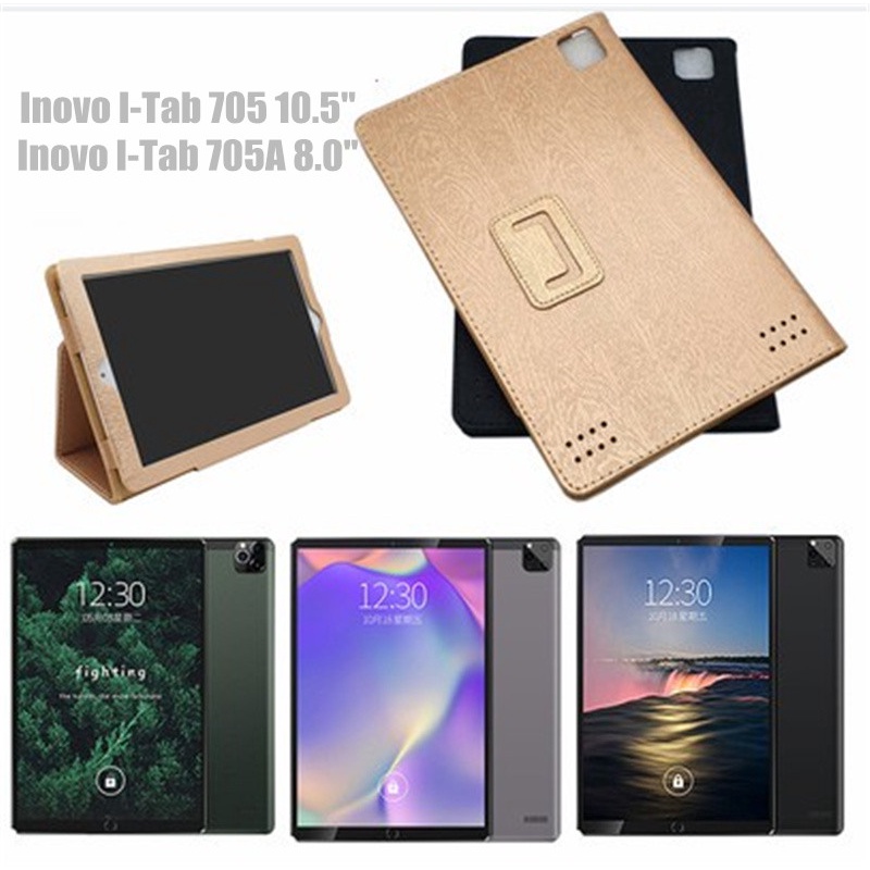 Stand Case For Inovo I-Tab 705 10.5 inch Flip Stand Cover PU Leather Shell For Inovo I-Tab 705A 8.0 inch Tablet Protective Case