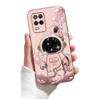 เคสโทรศัพท์มือถือ ขอบตรง ลายนักบินอวกาศ พร้อมที่ตั้งวาง สําหรับ realme C21Y C25Y C30 Narzo50i Prime C35 Narzo50a Prime Narzo 50a 5G A57 5G realme C21 realme C2 realme C33