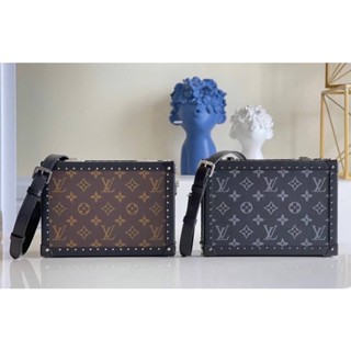 Louis Vuitton Clutch Box Monogram Macassar Canvas Original กระเป๋าคลัชทรงกล่อง สวย หรู ดูสตรีท ใส่ของได้เยอะ