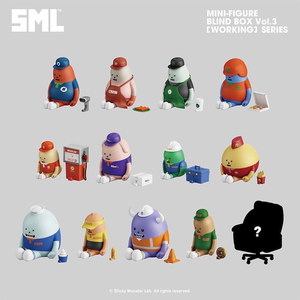 🔥WJ🔥📕พร้อมส่ง แบบสุ่ม📗 📘Sticky Monster Lab • SML Mini Figures Blindbox Vol.3 Working Series📙 ZZC