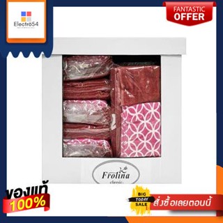 FROLINA ผ้าขนหนู Gift Set FROLINA รุ่น Girl-Paradise ขนาด 30 x 60 นิ้ว / 15 x 30 นิ้ว สีแดงSetTowelFROLINAModelGirl-Para