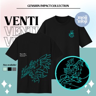 GENSHIN IMPACT - VENTI SHIRT print t shirt lelaki black large plus size XS-3XL  men casual birthday gift_03