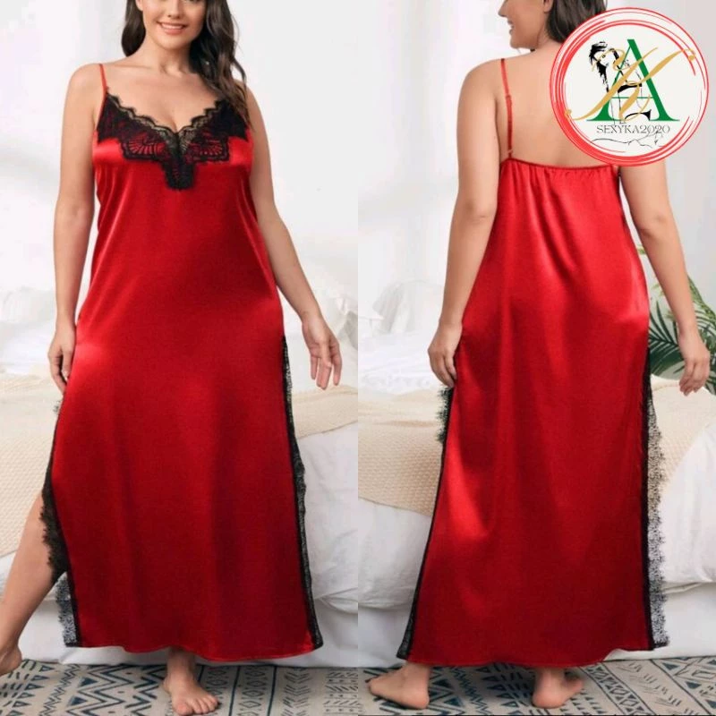 ชุดนอนสาวอวบ ชุดนอนไซส์ใหญ่ ชุดนอนไม่ได้นอนสาวอวบ ชุดนอนผ้าซาตินไซส์ใหญ่ 1XL-4XL ไม่​ระบุชื่อ​สินค้า thumbnail 6