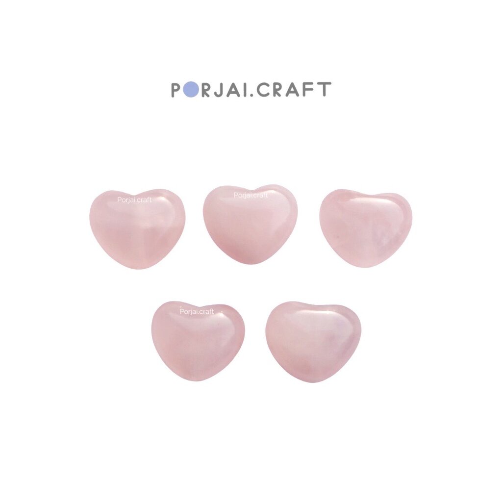 Rose Quartz Heart Bead ลูกปัดหัวใจโรสควอตซ์ 14mm