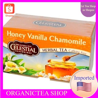 ชา Celestial Seasonings, Herbal Tea, Caffeine Free, Honey Vanilla Chamomile, 20 Tea Bags💚พร้อมส่ง💜