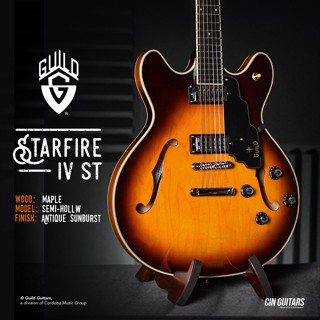 Guild Starfire IV ST Antique Sunburst กีตาร์ไฟฟ้า Semi-Hollow (Maple Body with Spruce Center Block)
