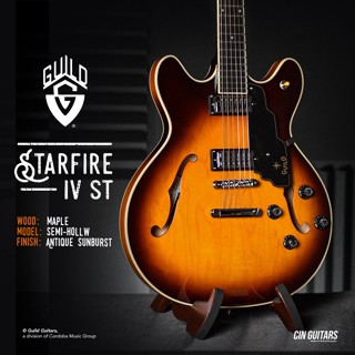 Guild Starfire IV ST Antique Sunburst กีตาร์ไฟฟ้า Semi-Hollow (Maple Body with Spruce Center Block)