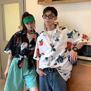 เสื้อเชิ้ตฮาวาย เสื้อHawaiiสไตล์เกาหลี เสื้อเชิ้ตแขนสั้นไซส์ใหญ่ ใส่ได้ทั้งชาย-หญิง Hawaii รุ่น 9288