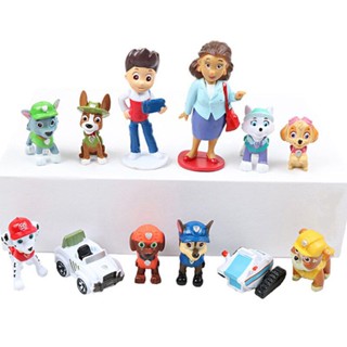 8cm 12pcs/Set Paw Patrol Puppy Car Boy Toy Gifts Figure Doll Action Collection Model