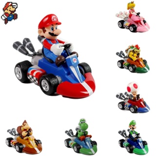 9.5cm Movie Super Mario Kart Princess Peach Pull Back Figure Car PVC Toy Collection Kids Gifts