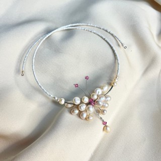 สร้อย Pearl Chocker สร้อยคอลูกปัดไข่มุกเรียบหรู  สร้อยคอสำหรับสตรี แฟชั่นวินเทจ เสริมแฟชั่นให้คุณมีเสน่ห์และสง่างาม