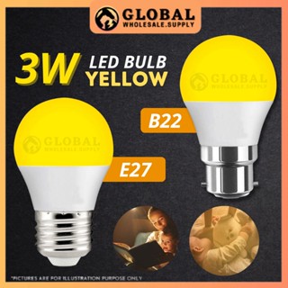 หลอดไฟ LED สีเหลืองอําพัน 3W E27/B22 สําหรับตกแต่งห้องนอน ห้องโถง