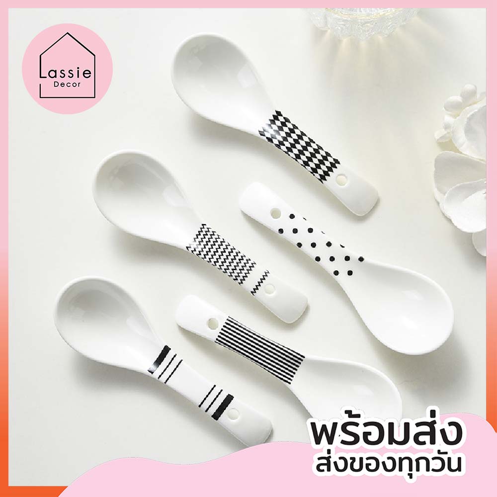 【พร้อมส่ง】"ช้อนสั้น Classic" งานเซรามิกแท้ น่ารักมาก Lassie Decor