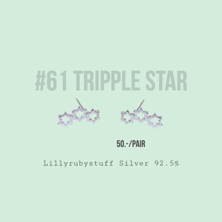 LLRB | ต่างหูเงิน925 Triple star||| Silver925