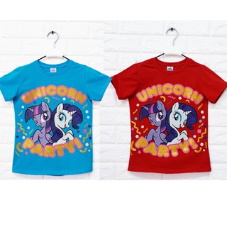 เสื้อยืดคอกลม ลิขสิทธิ์แท้ My Little Pony เสือคอกลม ผ้า Cotton ผสม Spandex เสื้อยืด คอกลม ชุดเด็กหญิง เสื้อเด็ก